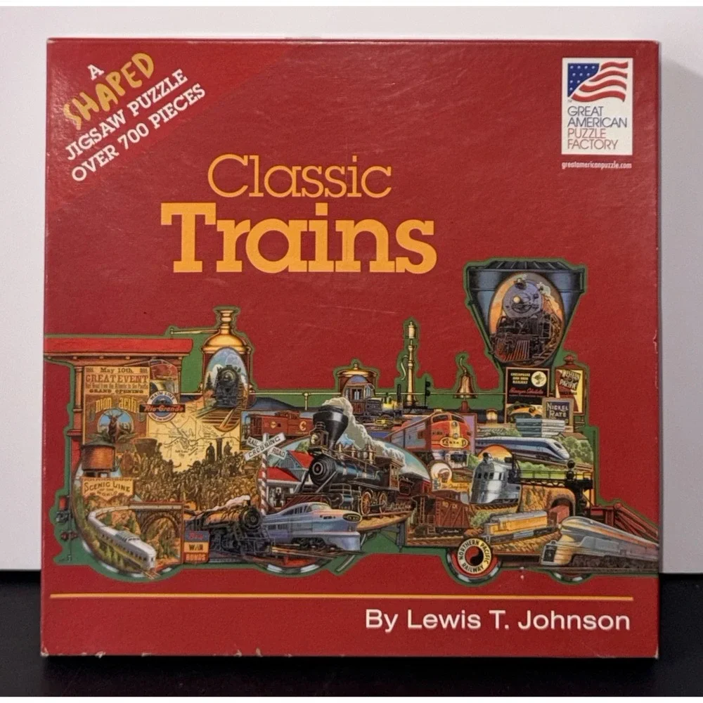 Classic Trains Lewis T Johnson 700 pc Train Shaped 38.5 X 17.5